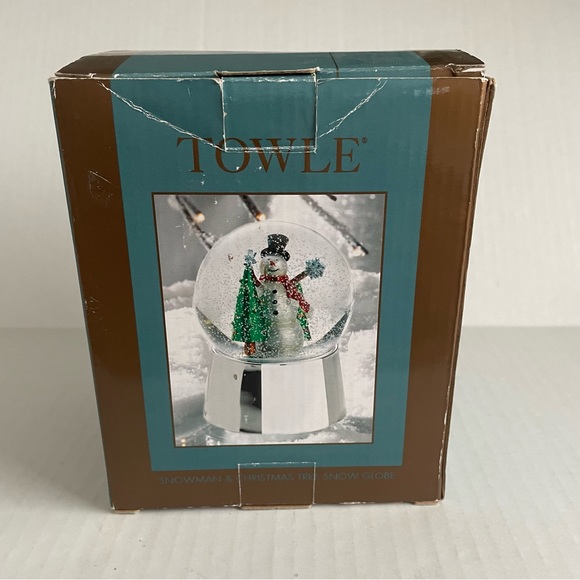 TOWLE SILVERSMITHS Snowman Christmas Tree Snow Globe MUSIC BOX Holiday Decor - Picture 7 of 10